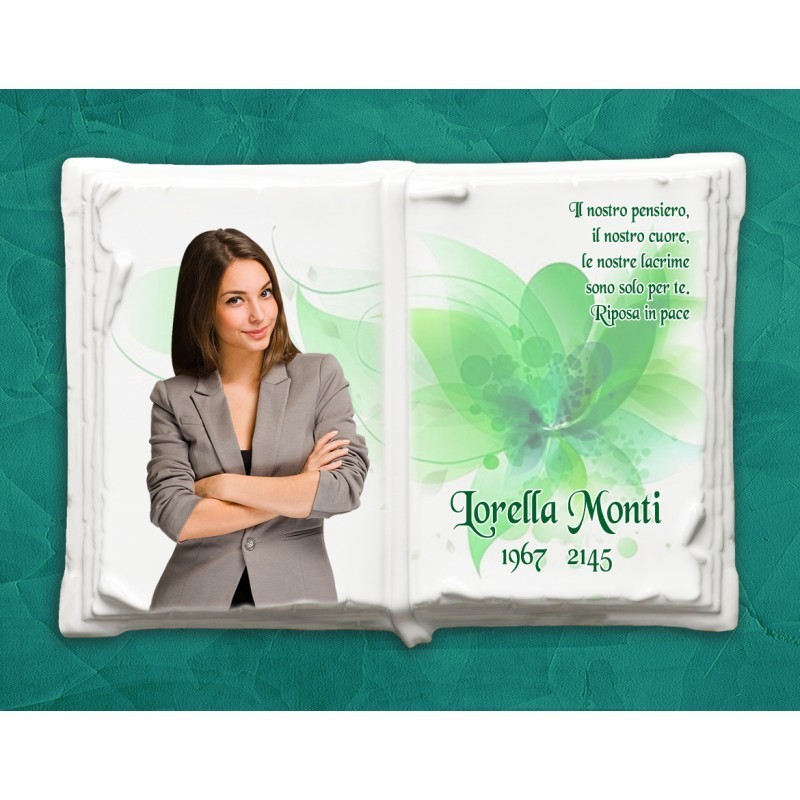 Libro Funebre in Ceramica per Lapidi | Ideale per Coniugi e Dediche