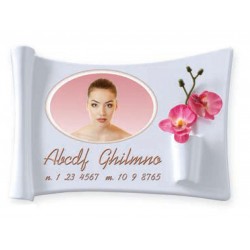 Targa Funebre Alice con portafiori dimensioni 22x32