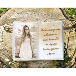 Libro funebre in porcellana da terra - Serie Poesie | Fotoceramica Online