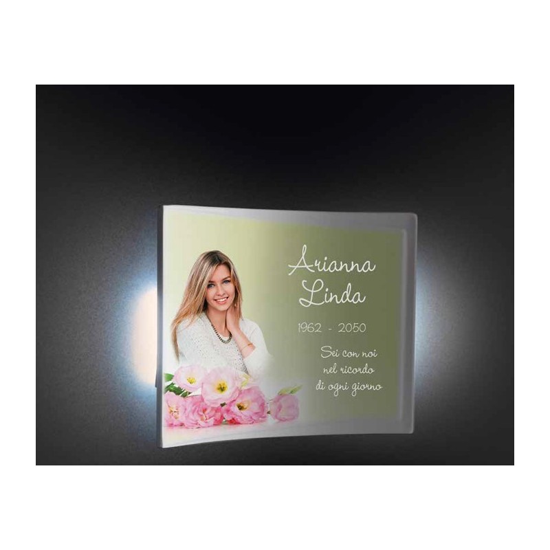 Targa Funebre a Libro con Luce LED | Personalizzabile con Foto