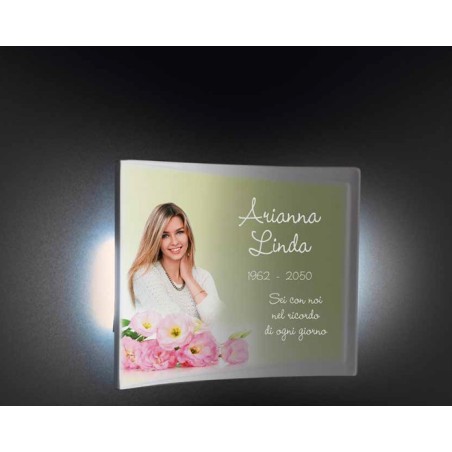 Targa Funebre a Libro con Luce LED | Personalizzabile con Foto