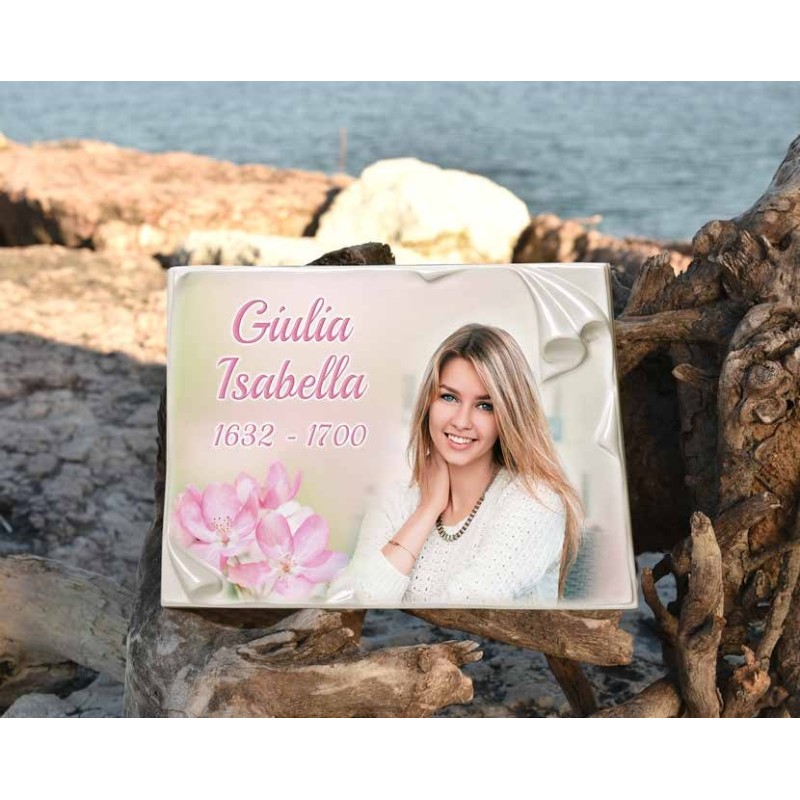 Targa Funebre in Porcellana Personalizzata | Stile Pergamena "Jesolo"