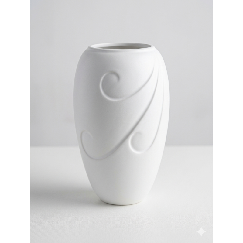 Set Vaso e Lampada in Porcellana Serie FLOW | Accessori Funerari per Loculi e Lapidi