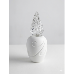 Set Vaso e Lampada in Porcellana Serie FLOW | Accessori Funerari per Loculi e Lapidi