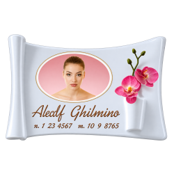 Targa Funebre Alice con Portafiori 22x32 | FotoceramicaOnline