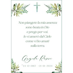 Ricordini Lutto Plastificati 6x9 cm – Personalizzati e Resistenti | Fotoceramica Online